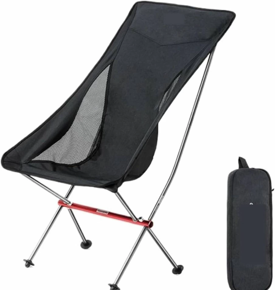 BINGLEI Ultralight Aluminum Folding Chair for Outdoor Camping, Beach, and Portable Quick-Storage – Sand Dune Brown Moon Chair