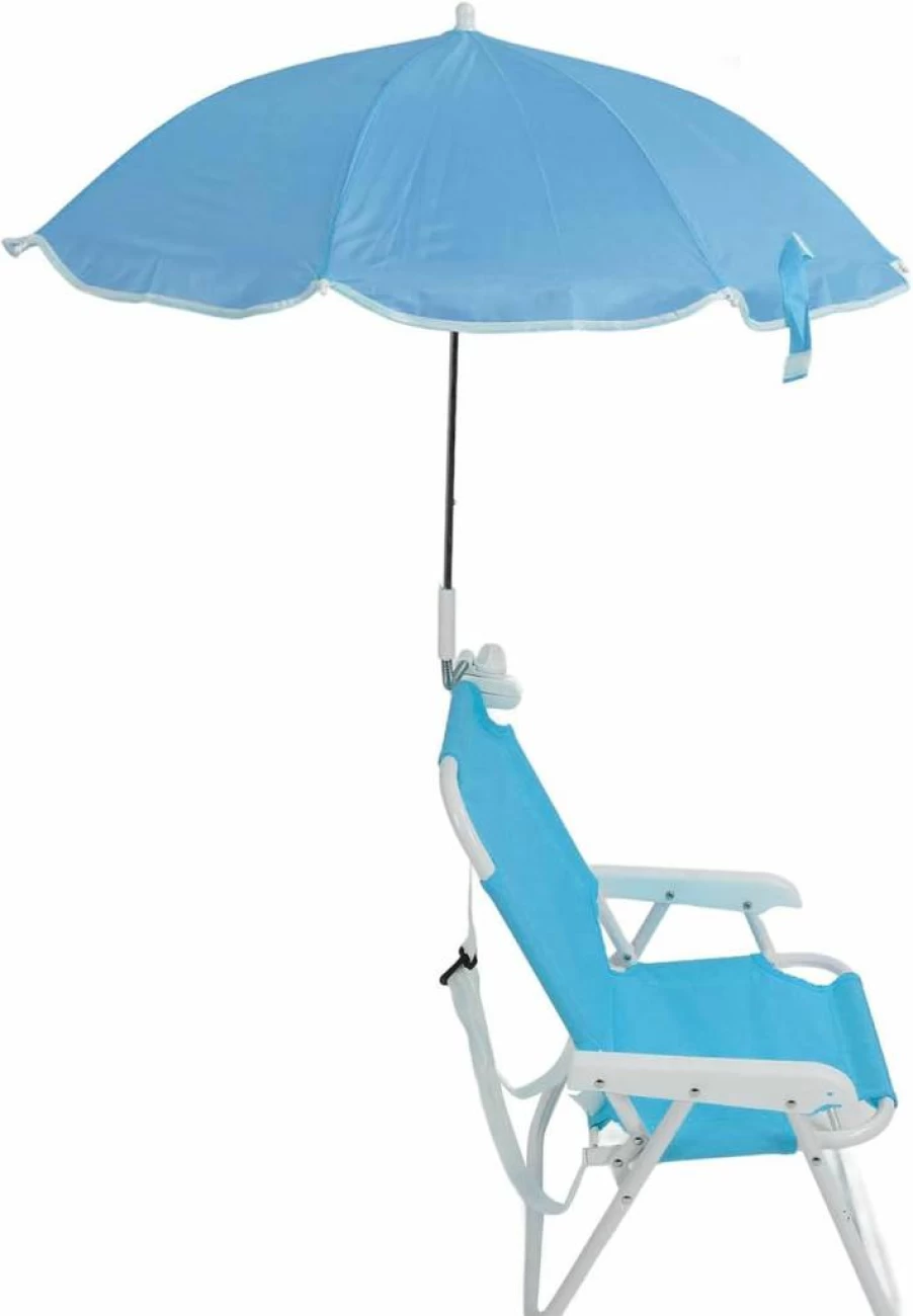 Heayzoki Folding Beach Chair with Adjustable Umbrella - Portable Camping Chair for Adults and Kids, Lightweight Outdoor Lawn Sand Chair with Canopy Shade for Picnics, Travel & Beach