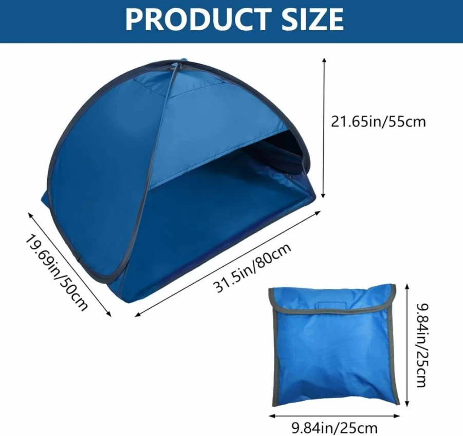HACRAHO Pop Up Beach Tent - UV Protection, Instant Setup, Foldable, Portable Sun Shelter with Storage Bags & Stakes for Camping, Picnic, Outdoor Activities