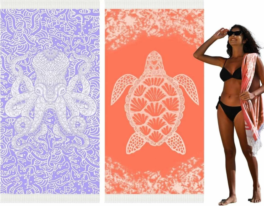 Widdonen Extra Large Lightweight Turkish Beach Towel - Quick Dry, Absorbent Cotton, Sand Free - Oversized Bath & Pool Towel for Adults, Perfect Beach Accessory & Cloud Gift