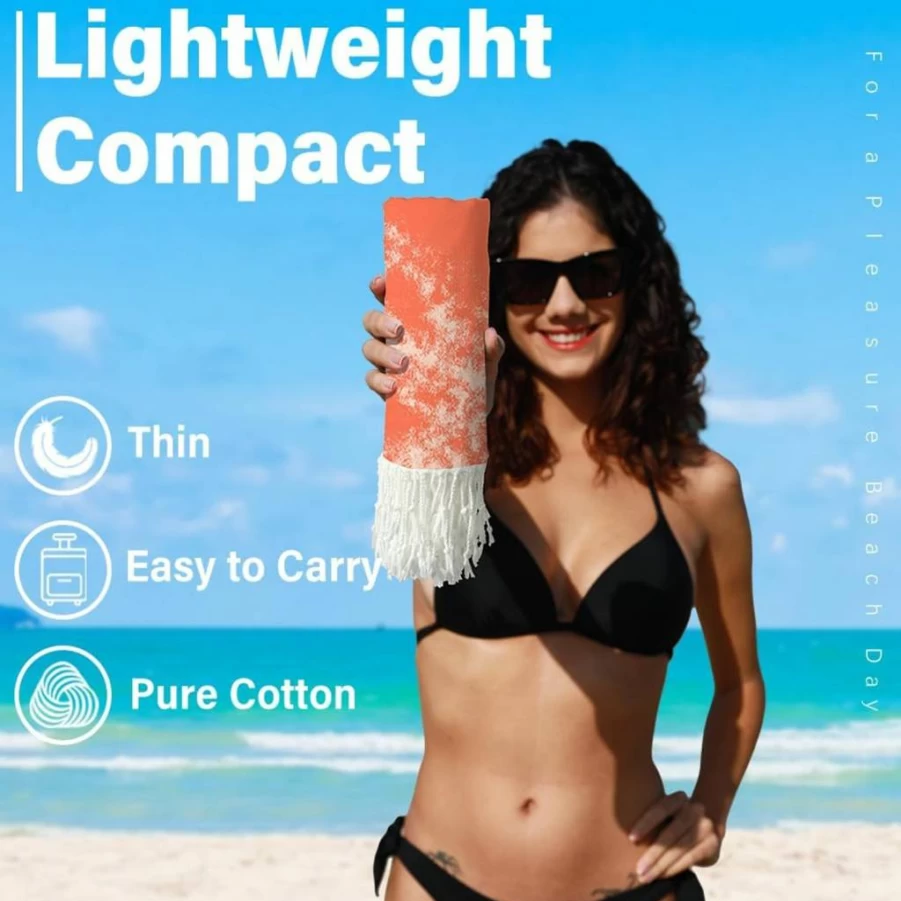 Widdonen Extra Large Lightweight Turkish Beach Towel - Quick Dry, Absorbent Cotton, Sand Free - Oversized Bath & Pool Towel for Adults, Perfect Beach Accessory & Cloud Gift