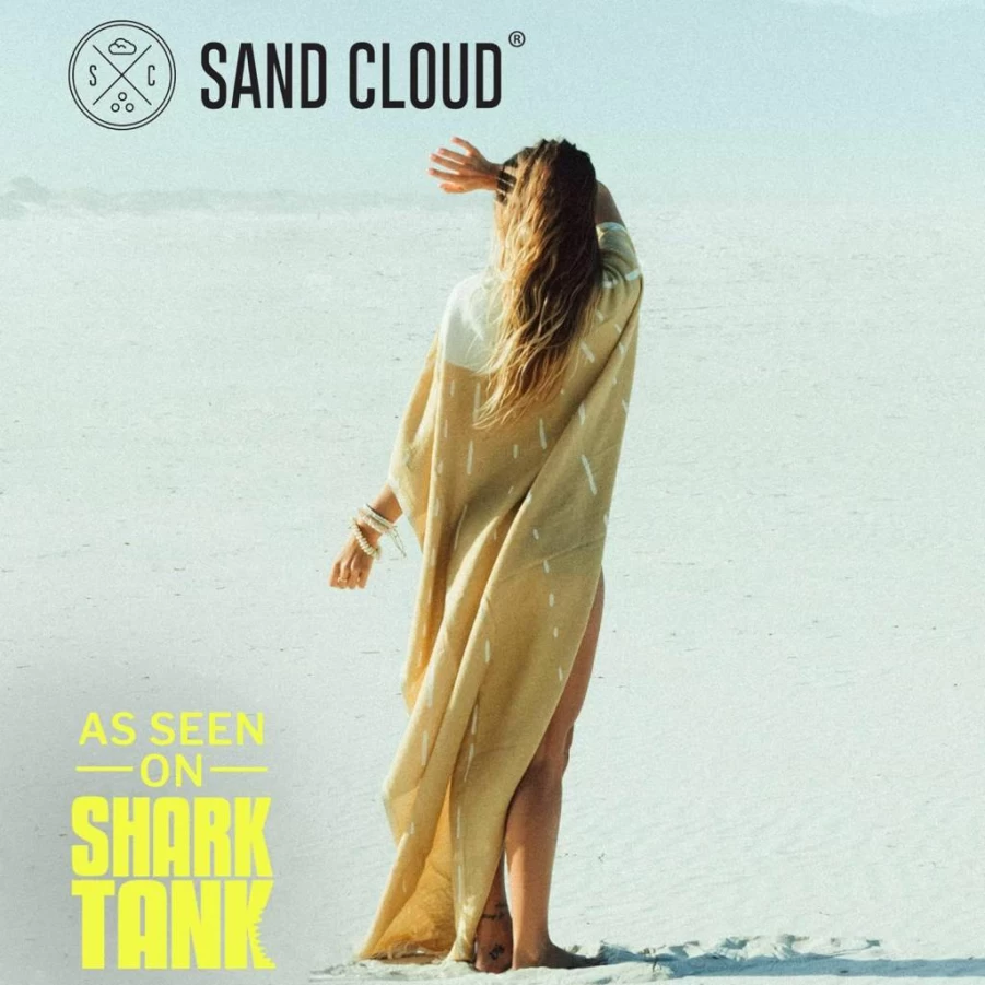 Sand Cloud Turkish Beach Towel - 100% Organic Cotton, Quick Dry, Sand Free - Shark Tank Featured Tie Dye Luna Design for Beach, Picnic, Travel