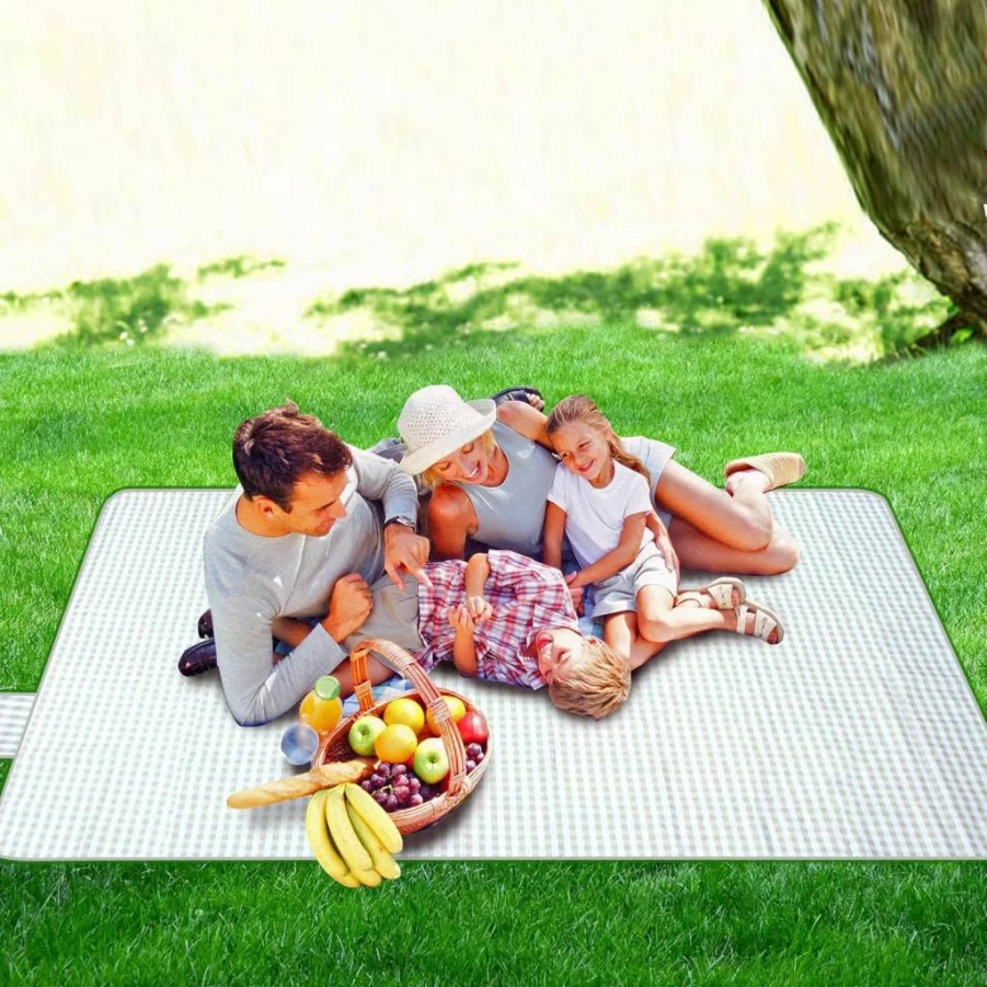 80x80 Inch Waterproof Picnic Blanket for Outdoor, Beach & Camping – Extra Large Foldable Gingham Mat – Generic Brand