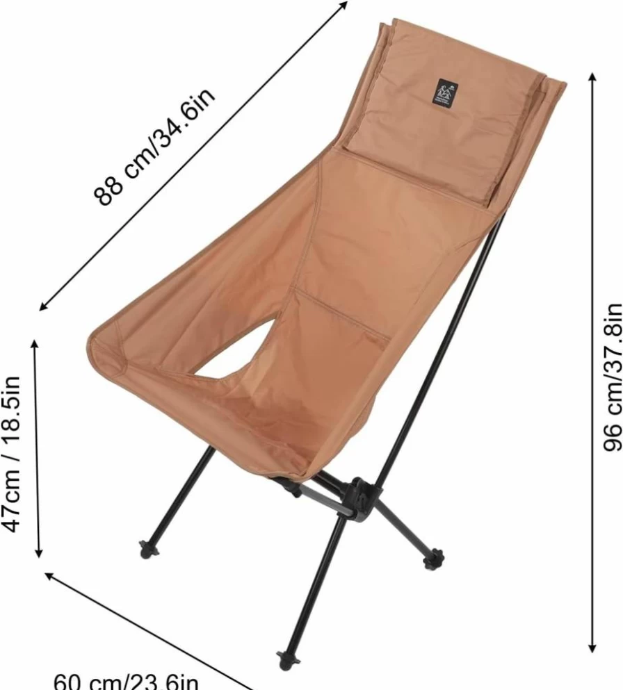 HUAOSN Portable Lightweight Folding Camping Chair with Carry Bag - Compact Outdoor Backpacking Chair for Beach, Picnic, Hiking & Travel