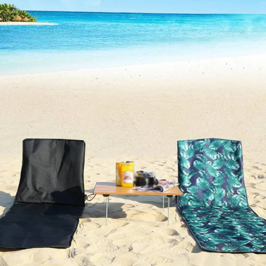 2 Pack Vivicicipran Folding Beach Chair - Portable Reclining Lounger with Back Support, Lightweight for Outdoor, Camping, Travel, Picnic, Sunbathing & Sand Use