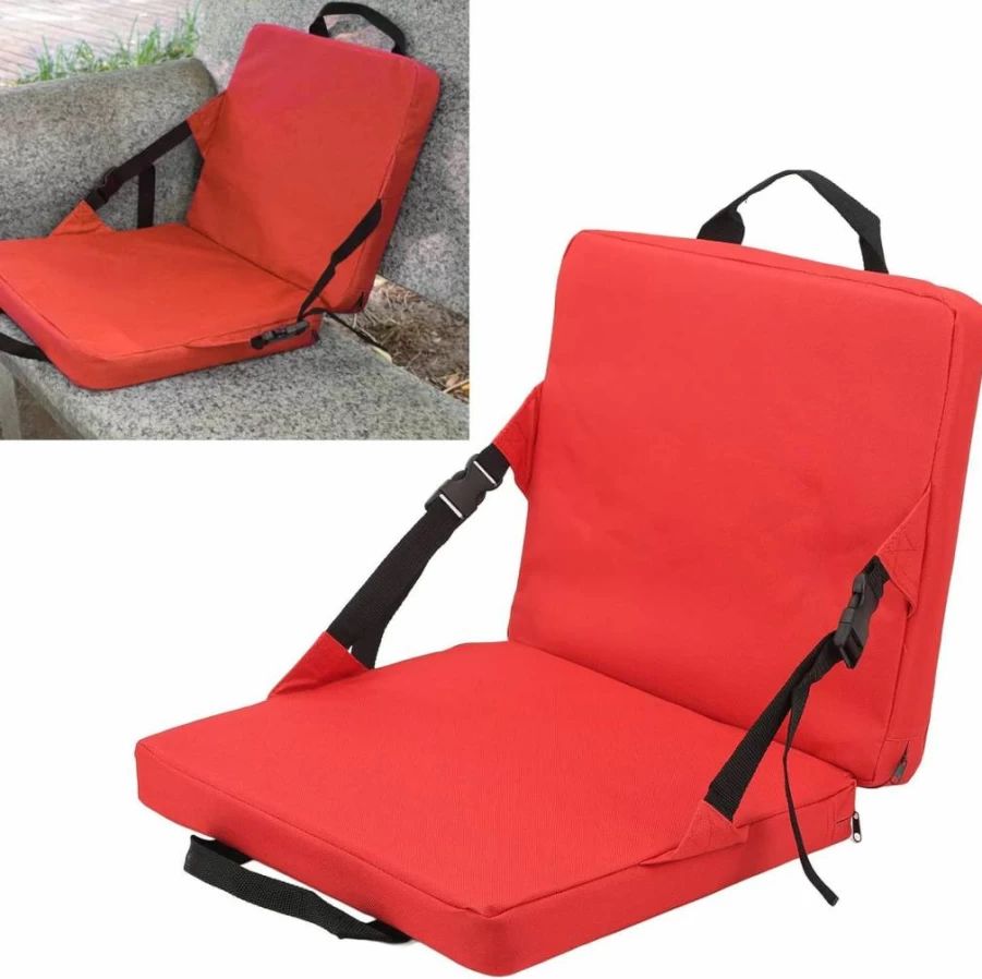 VBESTLIFE Foldable Outdoor Chair with Backrest - Portable Square Sand Beach Stadium Seat Cushion for Camping, Picnics, and Events