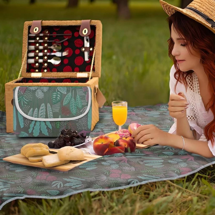 SNOMEL Waterproof Picnic Blanket 78.7" x 78.7" Large Outdoor Beach Mat, Sand-Free Foldable Travel Blanket for Camping, Hiking, Park, Concerts, and Music Festivals