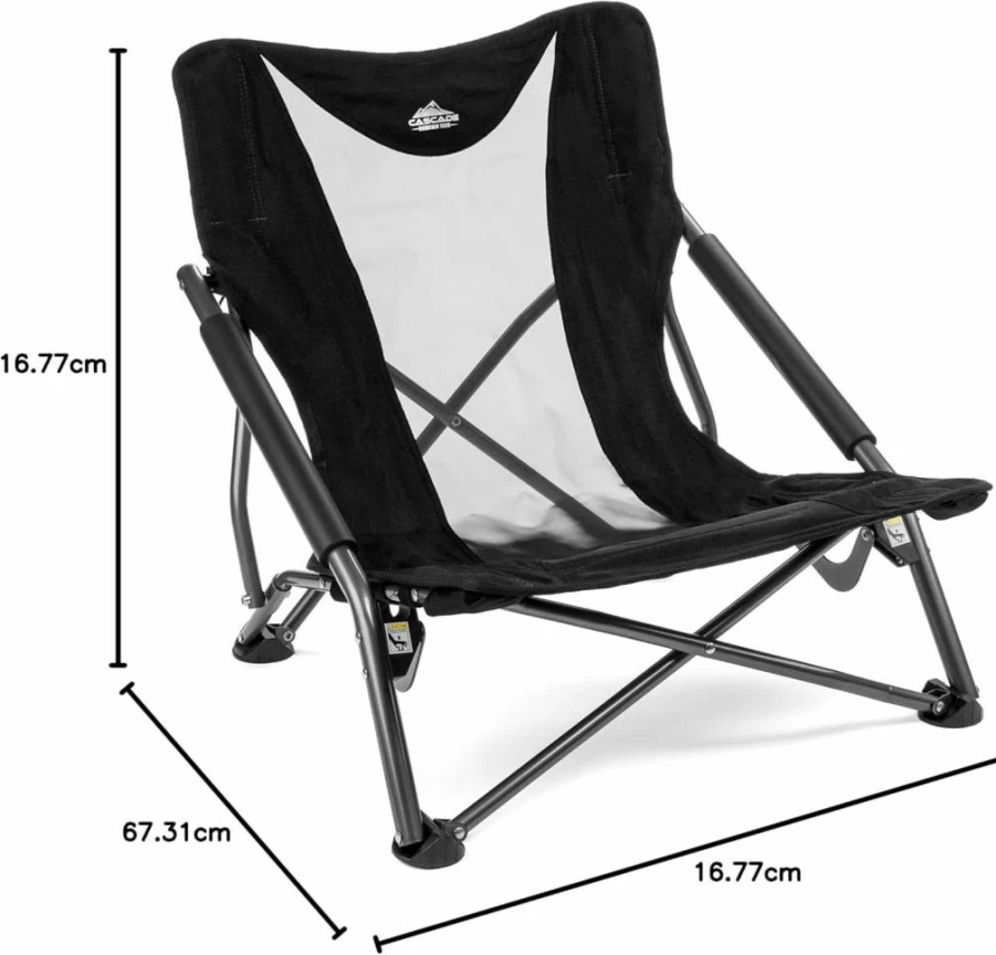 Cascade Mountain Tech Portable Folding Camp Chair - Lightweight for Camping, Beach, Picnics, BBQs & Outdoor Events with Carry Bag