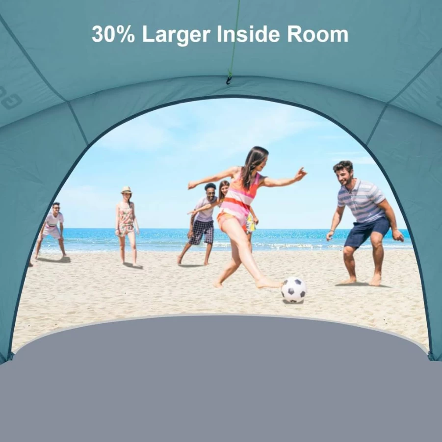 Gorich 3-6 Person Beach Tent with UPF 50+ Sun Protection, Lightweight Portable Sun Shelter with 2 Zippered Doors, Easy Setup Family Beach Canopy for Outdoor Shade