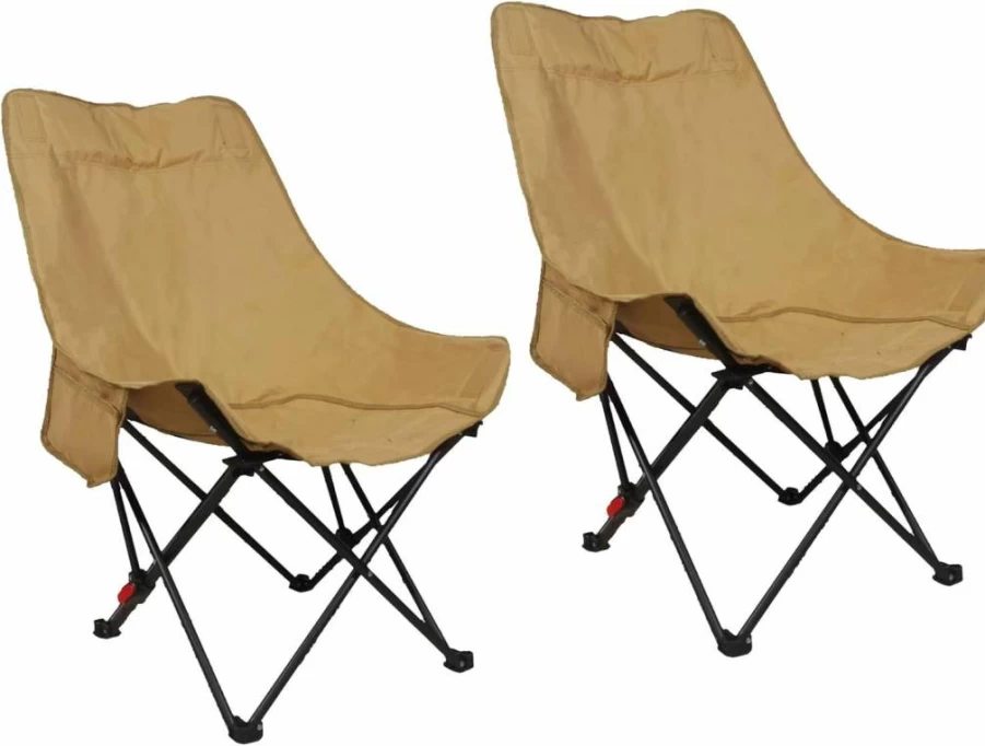Kuasting 2 Pack Portable Folding Beach Chairs with Adjustable Backrest, Lightweight Sand Chairs for Camping, Hiking, Picnics & Outdoor Activities - Includes Carry Bags