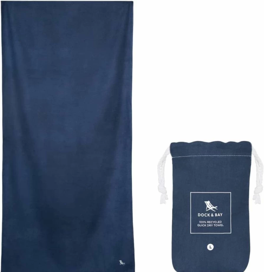 Dock & Bay Extra Large Beach Towel - Quick Dry, Sand Free, Compact & Lightweight - 100% Recycled Material with Carry Bag - Perfect for Summer, Travel & Pool (200x90cm, 78x35in)
