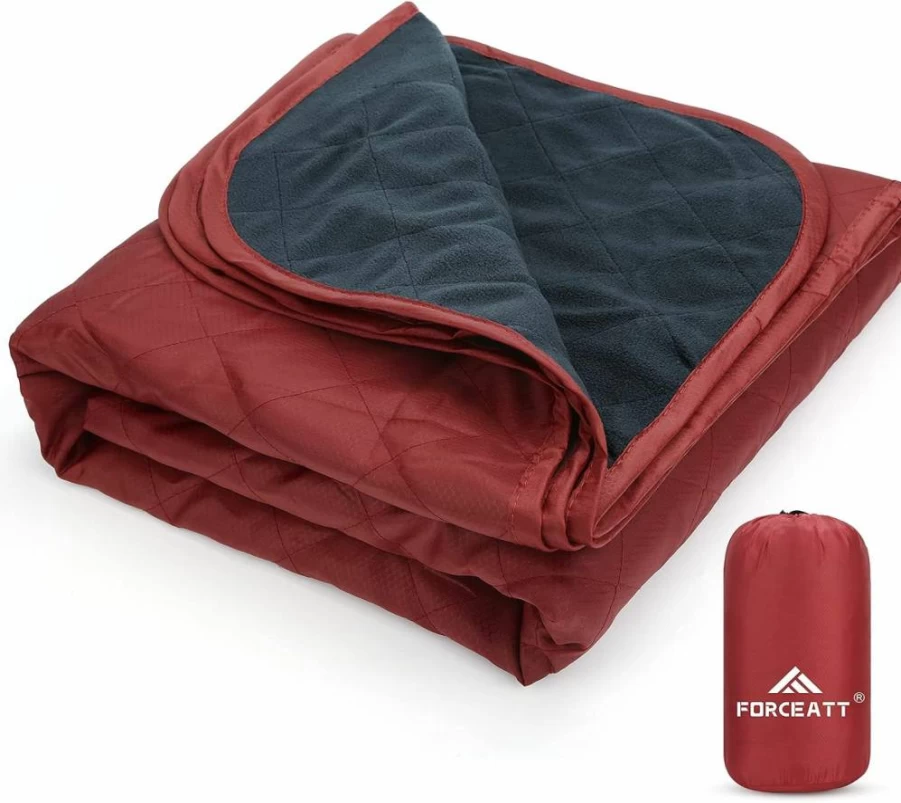 Forceatt Waterproof Sandproof Camping Blanket 79x57 Inches - Large Outdoor Picnic Beach Blanket for Park, Hiking, Travel, 4 Seasons All-Weather Family Use