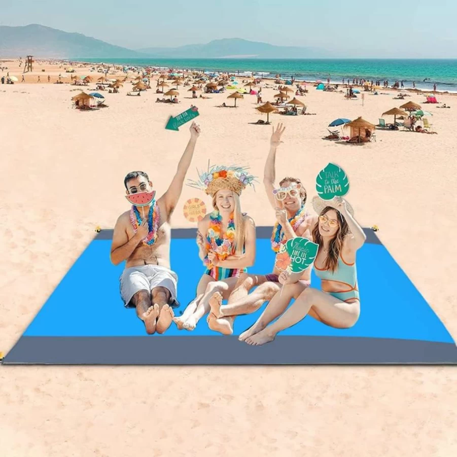 Ceresa Inc Waterproof Sandproof Beach Blanket - 79"x83" Lightweight Quick-Dry Picnic Mat for Camping, Travel & Outdoor Family Activities