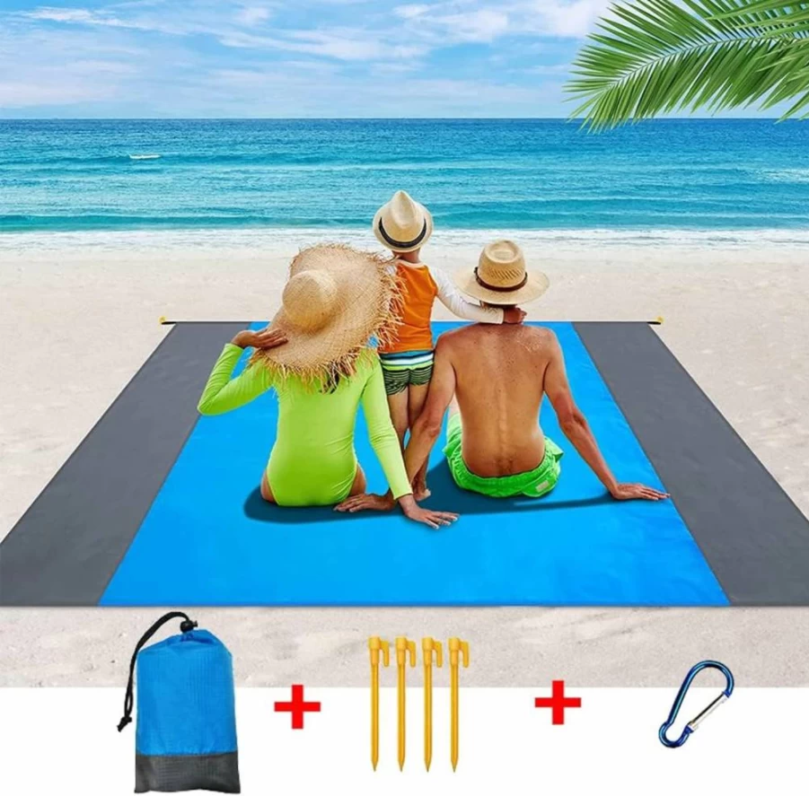 Ceresa Inc Waterproof Sandproof Beach Blanket - 79"x83" Lightweight Quick-Dry Picnic Mat for Camping, Travel & Outdoor Family Activities