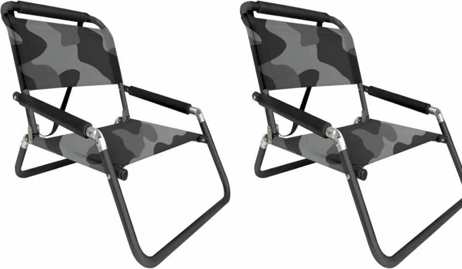 Neso 2-Pack Lightweight Beach Chairs with Shoulder Strap, Water-Resistant Foldable Lounge Chairs with Slip Pocket - Portable Lehua Red Folding Chairs for Travel