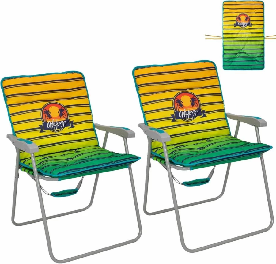 WEJOY Portable Folding Beach Chair for Adults - Lightweight High Back Lawn Chair with Shoulder Strap & Hard Armrests, Supports 300lbs for Outdoor, Camping, Concert