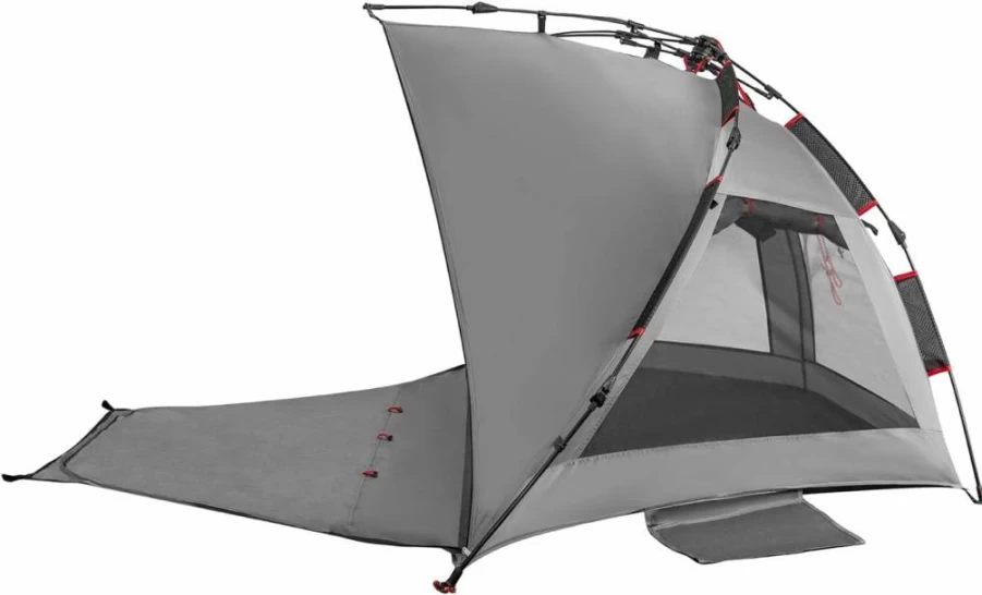 Apollo Walker 3-4 Person Beach Tent – UPF 50+ Sun Shelter, Waterproof & Windproof, Easy Setup Portable Canopy with Sand Pockets, Stakes, Extended Floor for Camping, Fishing, Picnic Outdoor Activities