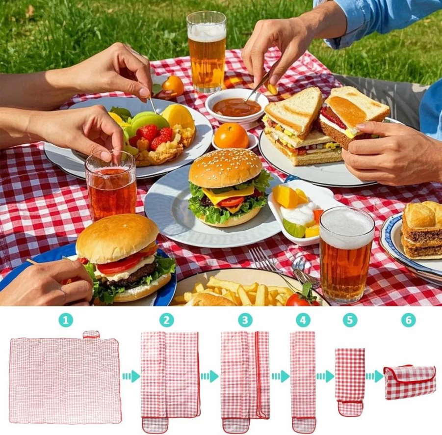 Coldcool Waterproof Outdoor Picnic Blanket - Extra Large, Sand Proof, Foldable & Portable for Beach, Camping, Hiking, Music Festivals (Yellow)