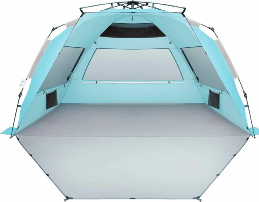 Oileus XX-Large Pop Up Beach Tent - 5-6 Person Sun Shelter with UV Protection, Waterproof, Portable Carry Bag, Sand Pockets & Stakes for Camping, Hiking, Fishing