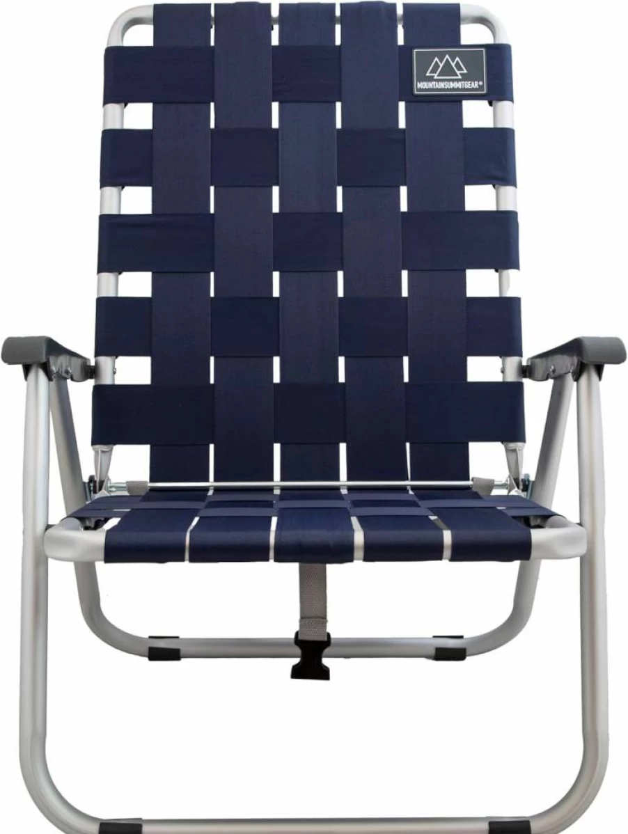 MOUNTAIN SUMMIT GEAR Lightweight Portable Beach Chair With Backpack Straps - Low Webbed Design For Camping, Outdoor Adventures & Beach Relaxation