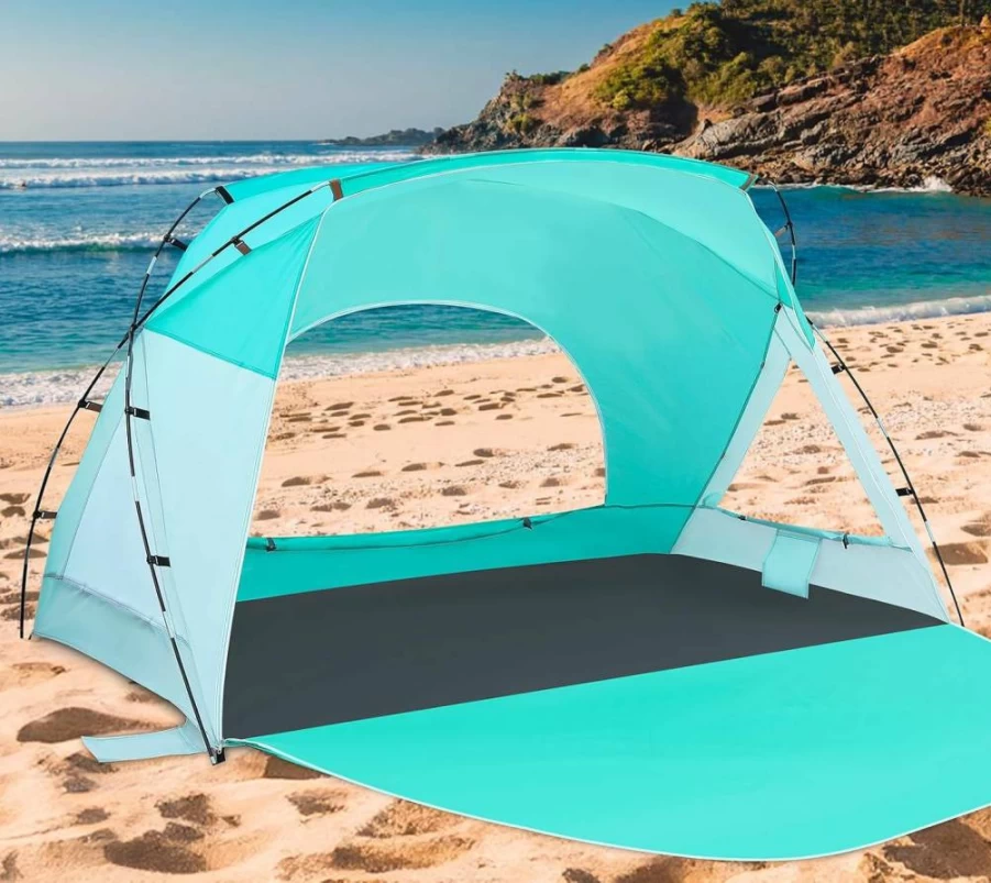 Etto UPF 50+ Beach Tent - Portable Sun Shelter for 2-8 People, Waterproof Family Canopy with Carry Bag for Outdoor, Picnics & Fishing