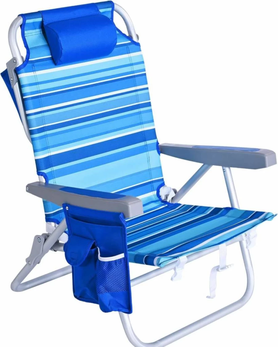 SUNNYFEEL Oversized 28" Wide Portable Folding Beach Chair - 5-Position Recliner, Lightweight Camping Chair with Cup Holder & Backpack Straps for Adults, Outdoor, Travel, Picnics