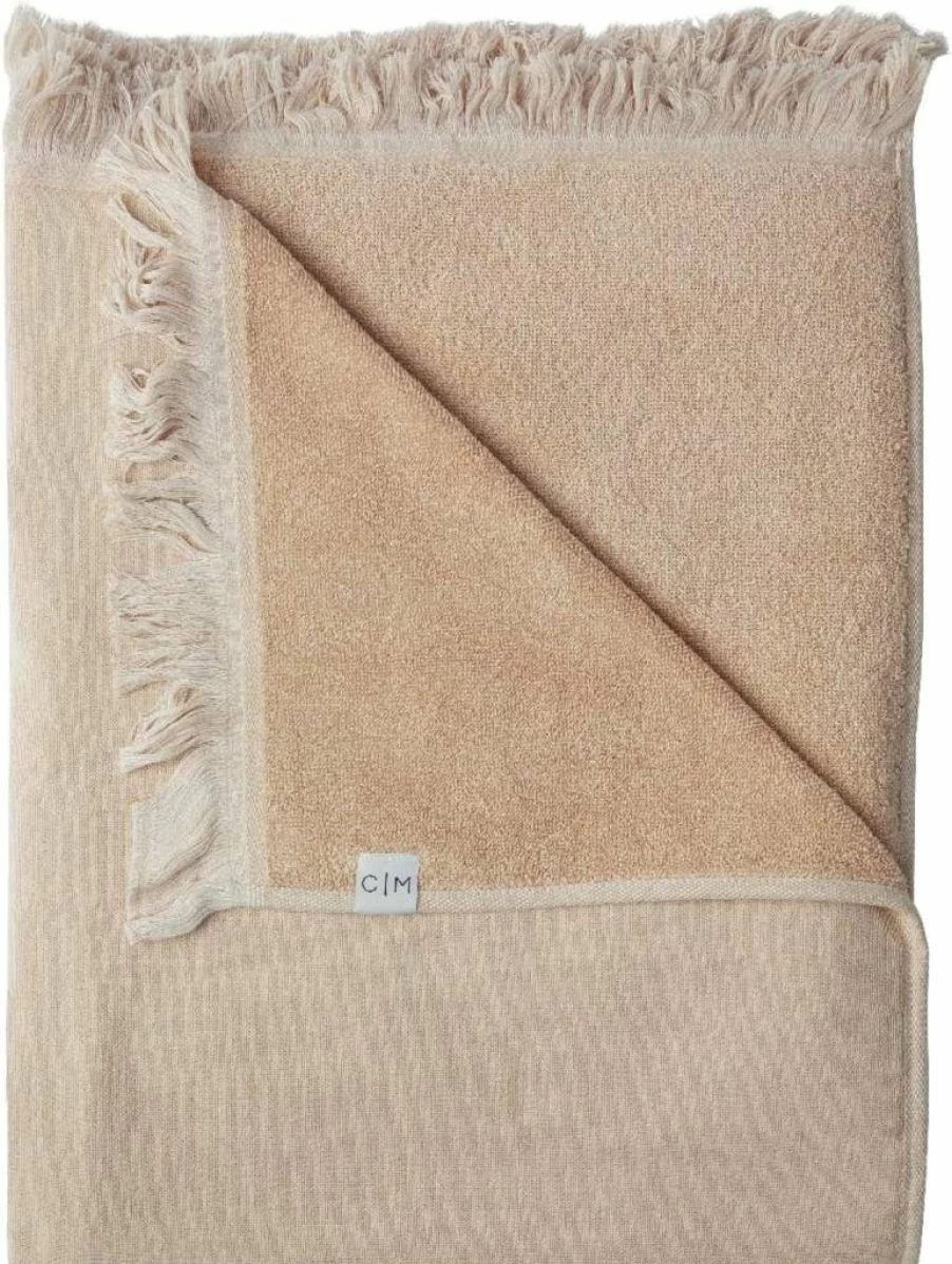 CleverMade Malibu Beach Blanket - Extra Large 72"x60" Reversible Cotton & Terry Towel for Pool, Beach, Camping & Home Decor, Soft & Absorbent, Sand Color