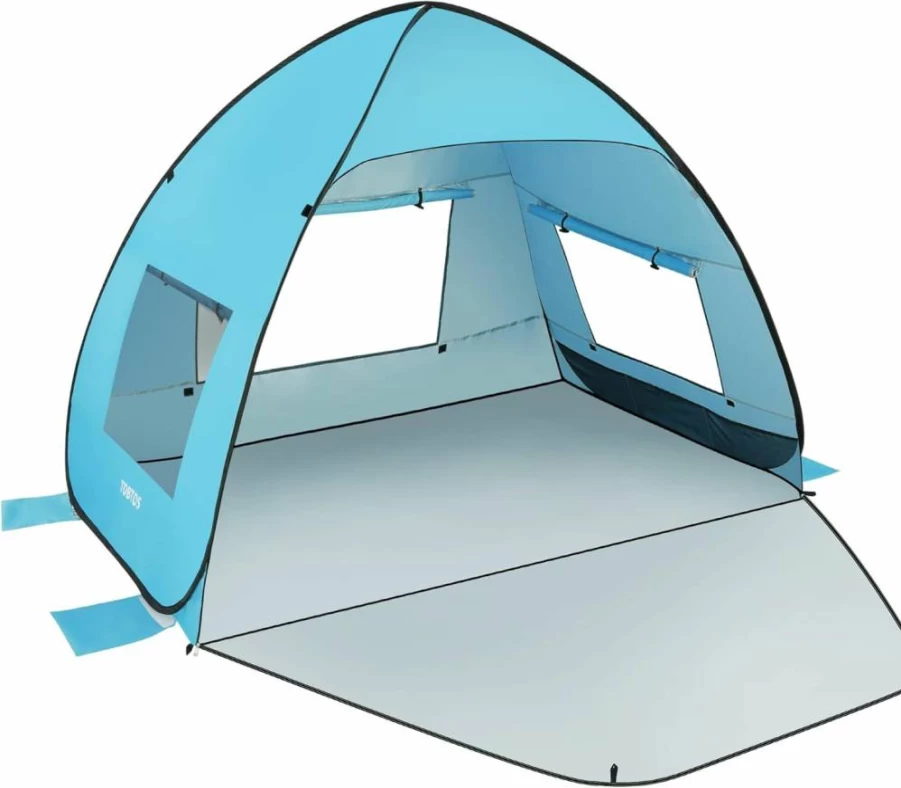 TOBTOS UPF 50+ Portable Beach Tent – Lightweight Sun Shelter for 2-3 People, Easy Setup Cabana with Carry Bag, UV Protection for Baby and Family