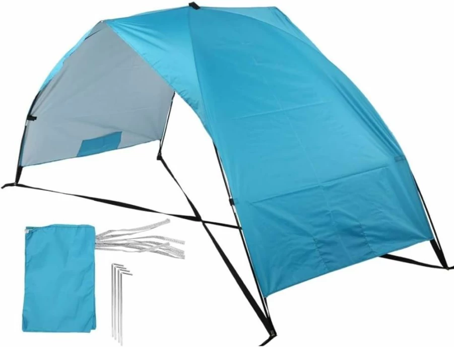 01 Beach Sun Shelter - Instant Pop-Up Umbrella, Portable & Windproof Shade for 2, Lightweight Beach Canopy for Vacation, Travel, Outdoor