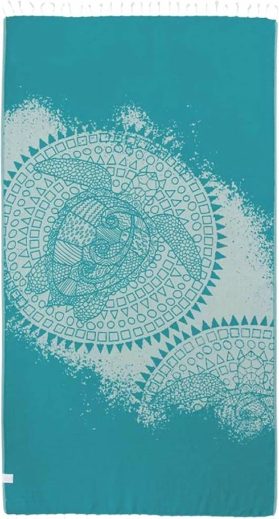 Sand Cloud Extra Large Turkish Beach Towel - 100% Organic Cotton, Quick Dry, Eco-Friendly, for Beach, Picnic, Bath, Shark Tank Featured (Crush Turtle Teal)