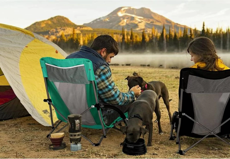 G4Free Portable Folding Beach Chair with Mesh Back - Lightweight Camping Chair for Adults, Backpack Design for Easy Carry