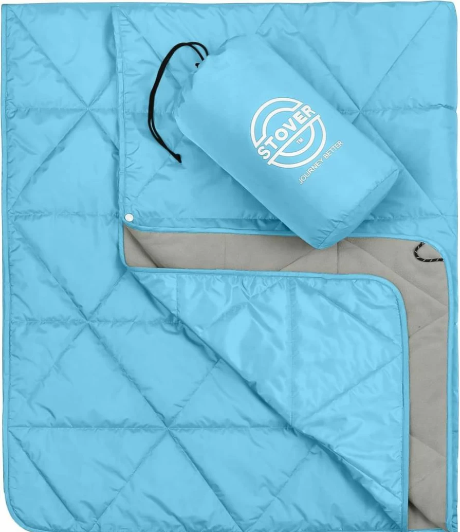 STOVER Outdoor Waterproof Fleece Blanket - Windproof, Sand-Resistant & Compact for Camping, Beach, Picnics, Sports (Olive Green)