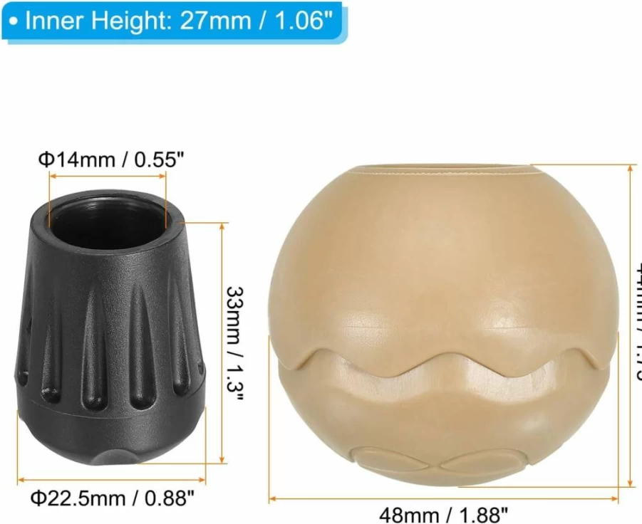 PATIKIL 4 Pack TPE Chair Leg Tips - 0.55 Inch (14mm) Replacement Feet for Outdoor Camping Chairs, Non-Slip Floor Protectors, Rugged Stability for Folding Chairs, Green