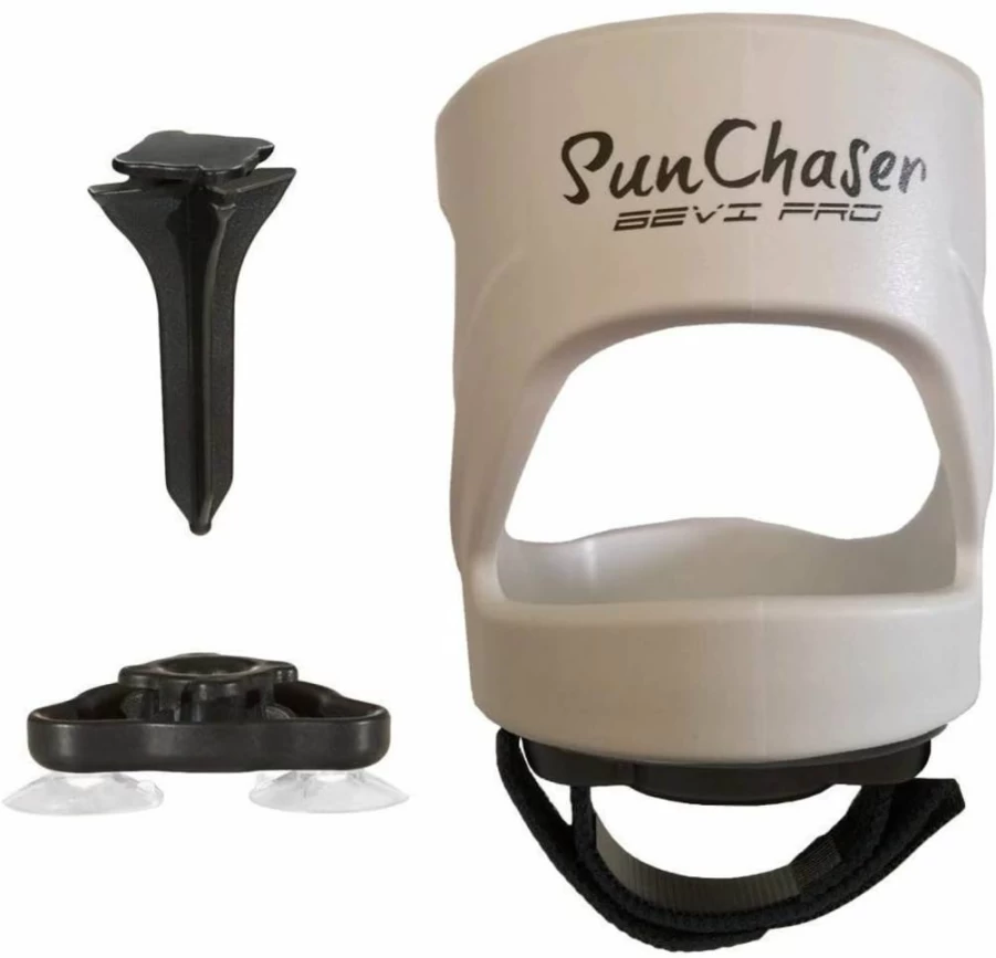 SunChaser Bevi Pro Outdoor Drink Holder - Insulated Beverage Can & Bottle Cooler for Beer, Cups, Drinks - Perfect Camping, Beach, BBQ Accessory - Mean Green Color - Ideal Gift for Men