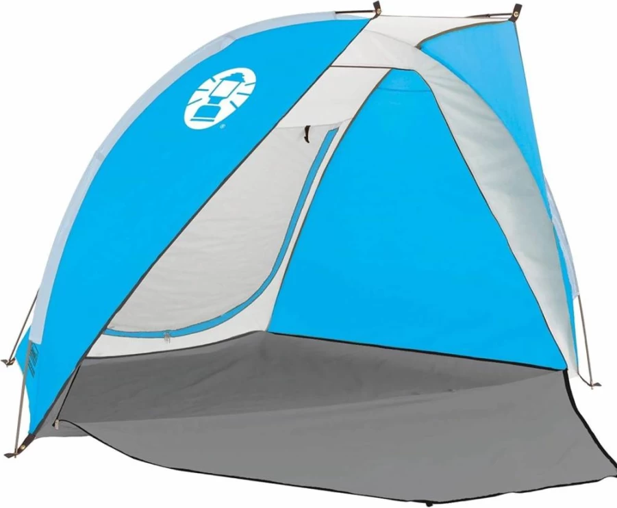 Coleman Beach Shade Canopy Tent - Portable Sun Shelter with UPF 50+ Protection, Easy 5-Minute Setup, Includes Sand Bags & Stakes for Wind Resistance, Ideal for Beach, Park, and Picnics