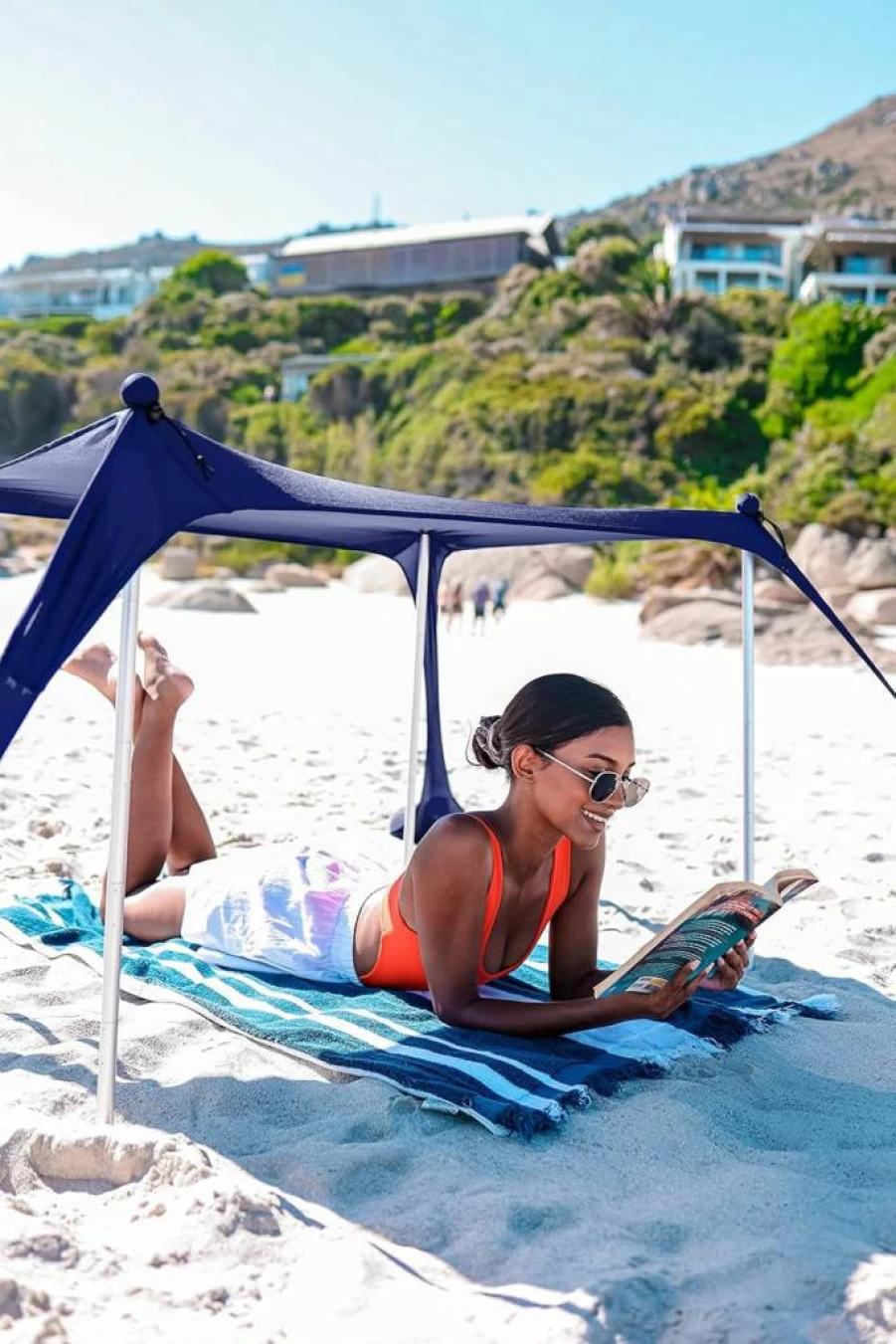 SUN NINJA Mini Beach Tent - UPF50+ Portable Sun Shelter for Adults, Family & Pets, Compact Shade with Carry Bag for Beach Outings