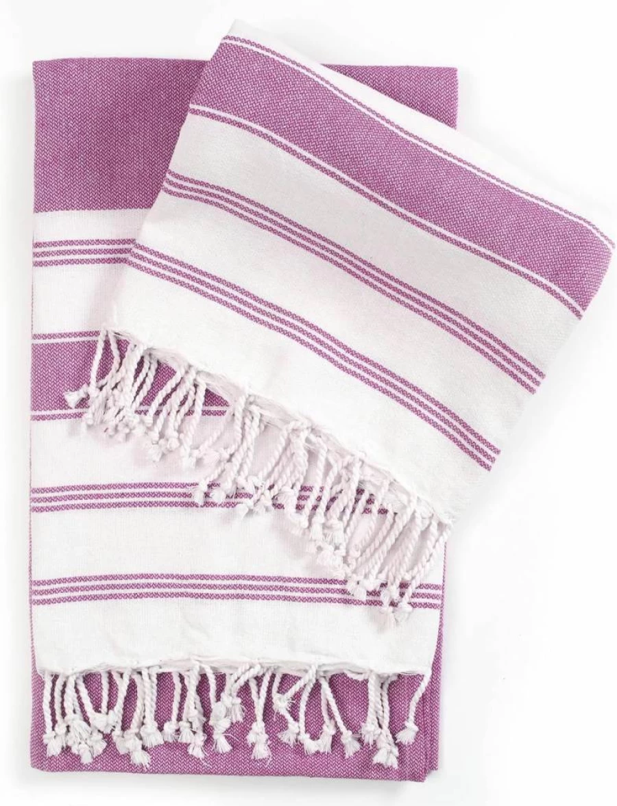 Goroly Home Premium Turkish Peshtemal Beach Towel - Extra Large 36x71 Inches, Quick Dry, Sand-Free, Lightweight for Pool, Swim & Travel - Magenta Bathing Blanket