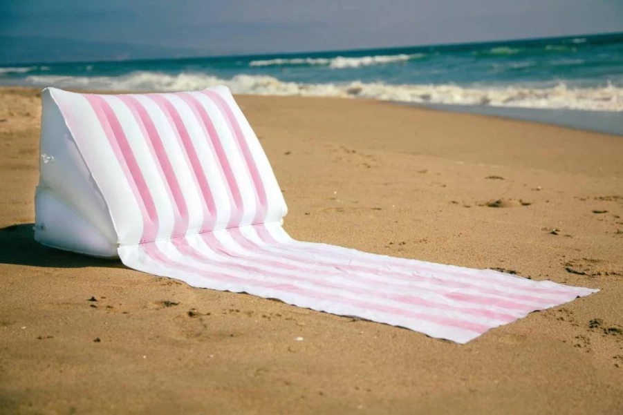BeachBack Inflatable Lounger - Portable Air Couch for Beach, Camping & Travel - Lightweight, Adjustable Back Support - Easy Setup & Carry