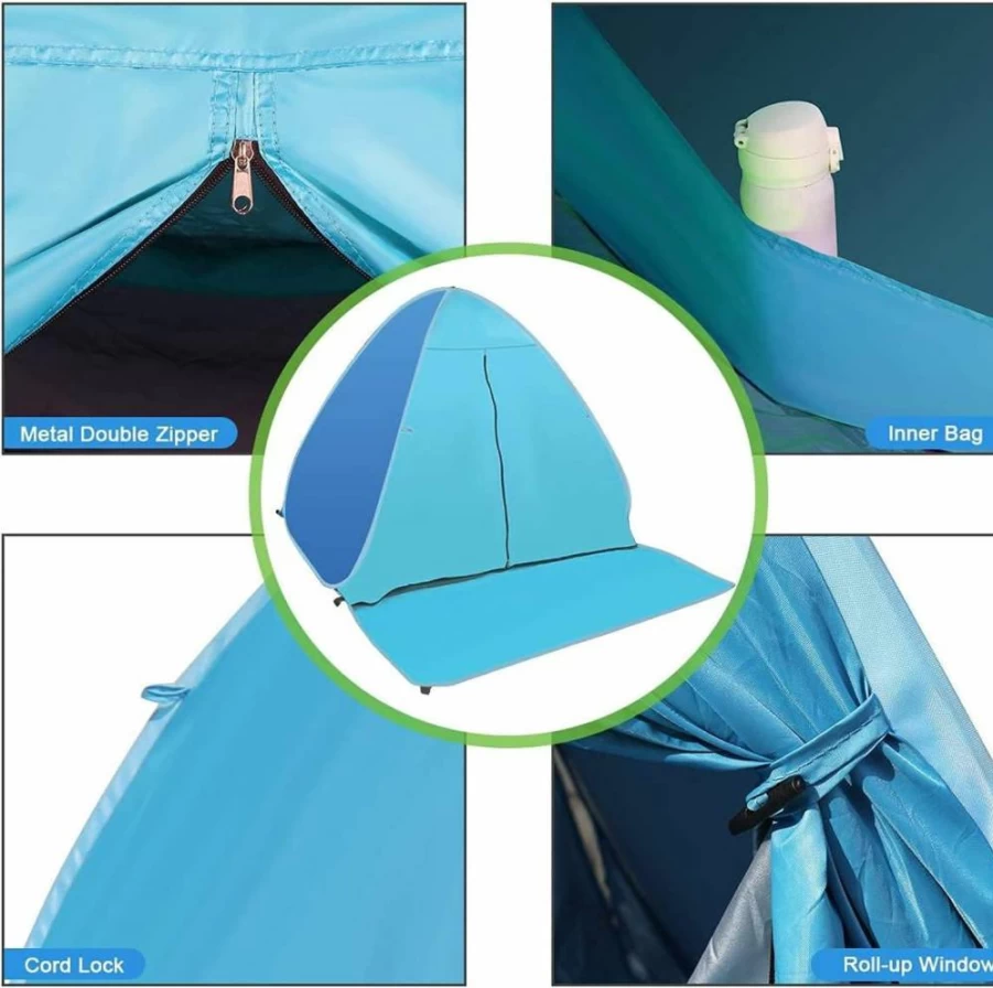 Beading Station UPF 50+ Portable Beach Tent - Lightweight Sun Shelter for Camping, Hiking & Picnic, Anti-UV Pop-Up Canopy for 1-3 People, Outdoor Travel Accessories