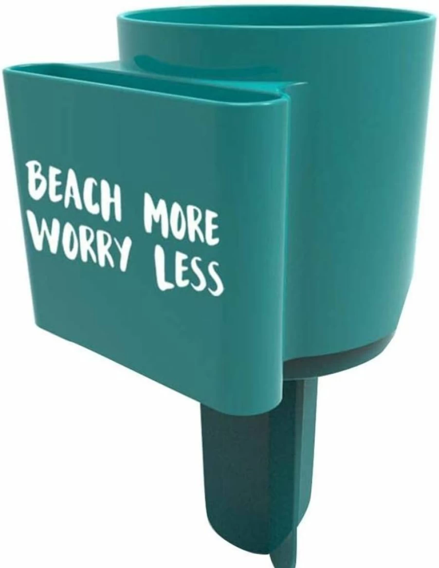 SmarTopus Beach Cup Holder - Insulated Drink & Phone Pouch with Sandproof Pocket for Outdoor, Picnic, Travel