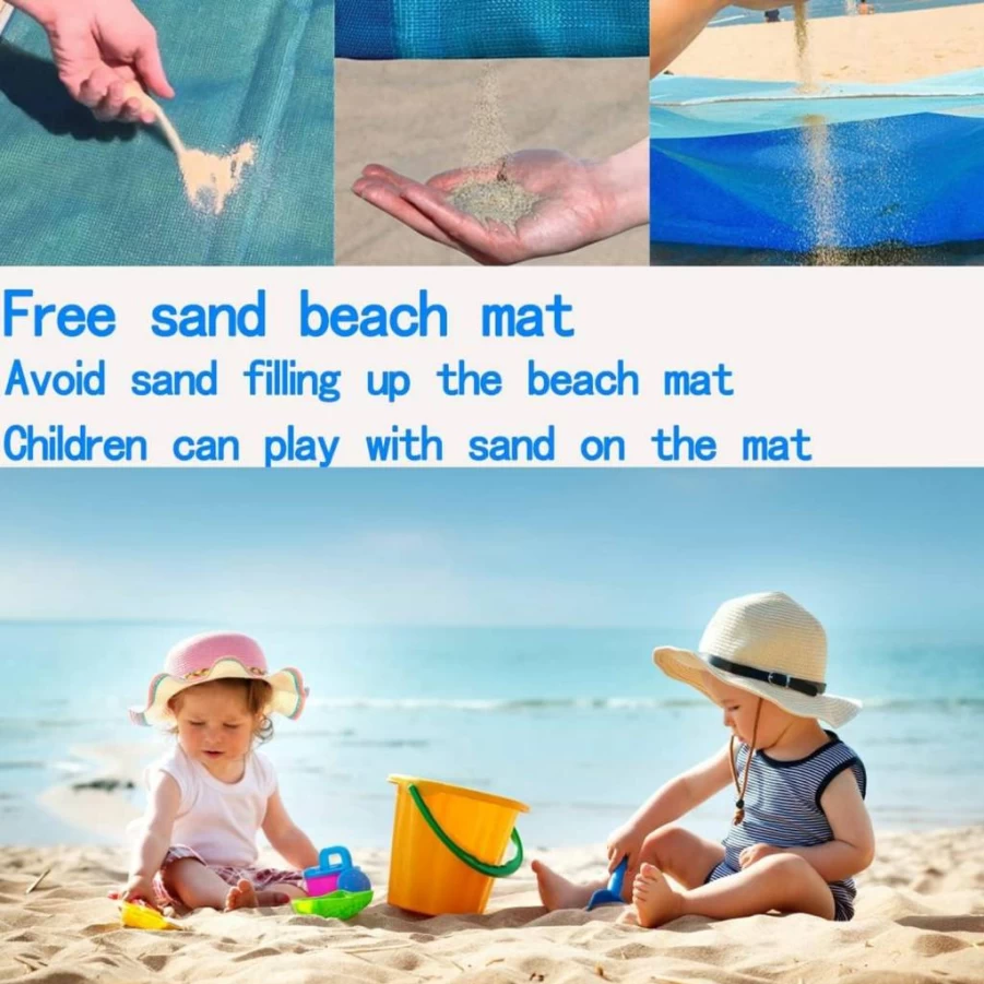 JAYIDAMAI Sandproof Beach Blanket 79"x79" - Portable, Fast-Drying, Easy-Clean Sand-Free Mat for Beach, Travel & Hiking Essentials
