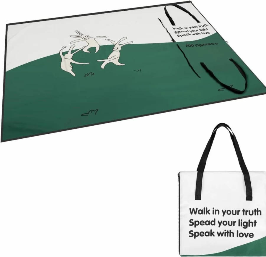Sloputy Waterproof Sandproof Beach Blanket - Extra Large Portable Outdoor Picnic Mat for Camping, Travel, Park & Beach Days