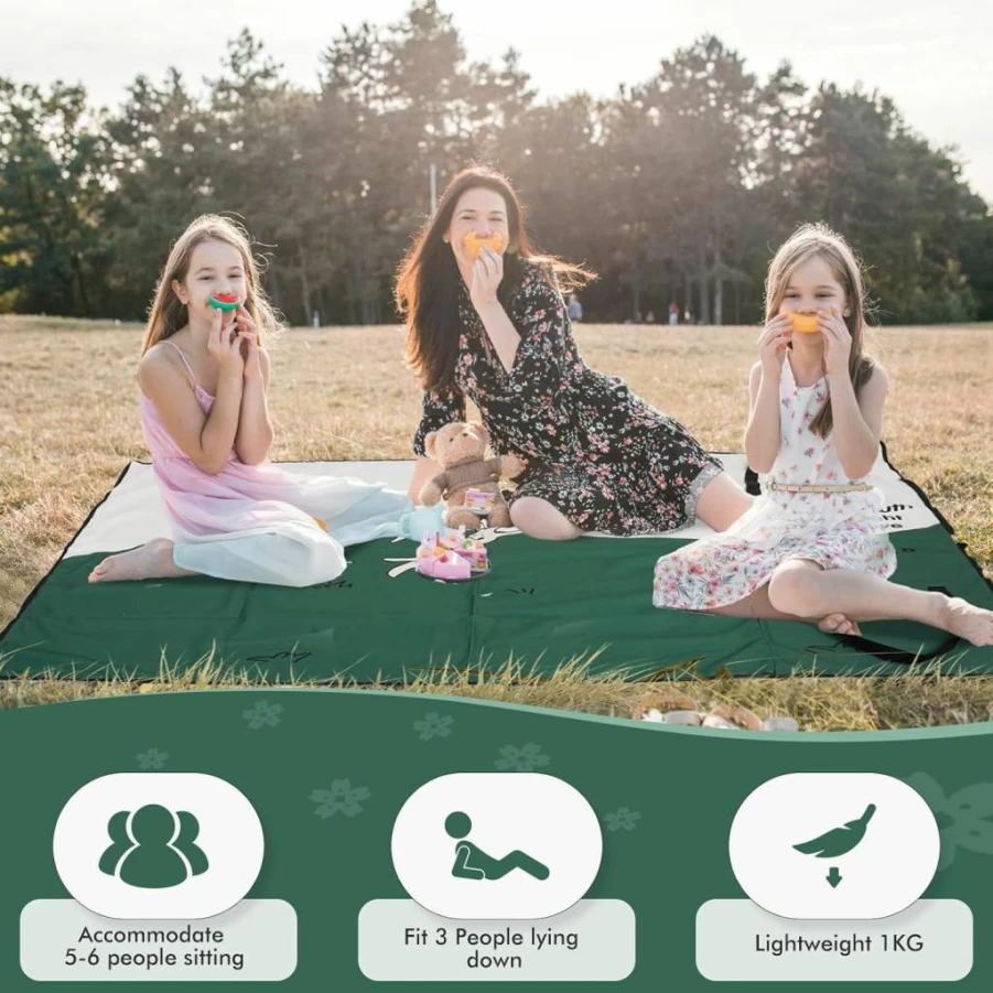 Sloputy Waterproof Sandproof Beach Blanket - Extra Large Portable Outdoor Picnic Mat for Camping, Travel, Park & Beach Days