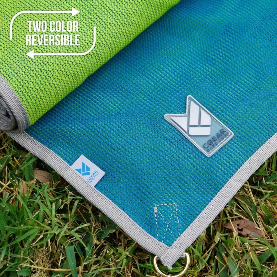 CGEAR Sand-Free Reversible Outdoor Rug - Waterproof Camping Mat for Beach, RV, Picnics - Military-Grade Durable Travel Mat with Carry Bag - Anti-Fade Portable Floor Cover