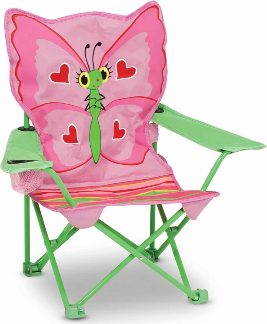 Melissa & Doug Bella Butterfly Kids Outdoor Chair - Durable Children's Garden Seat with Frustration-Free Packaging
