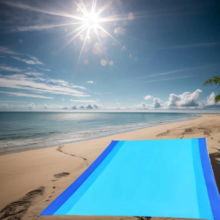 ZYEUGYXA Waterproof Portable Beach Blanket - Sand Proof Camping Mat for Picnic, Travel, Hiking & Outdoor Activities, Lightweight Folding Floor Mat for Family, Park, and Beach Use